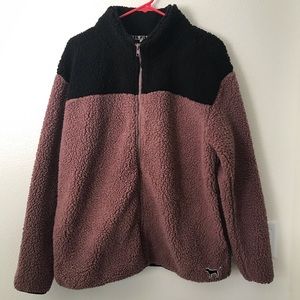 Victoria’s Secret PINK Full Zip Sherpa Jacket Sz L